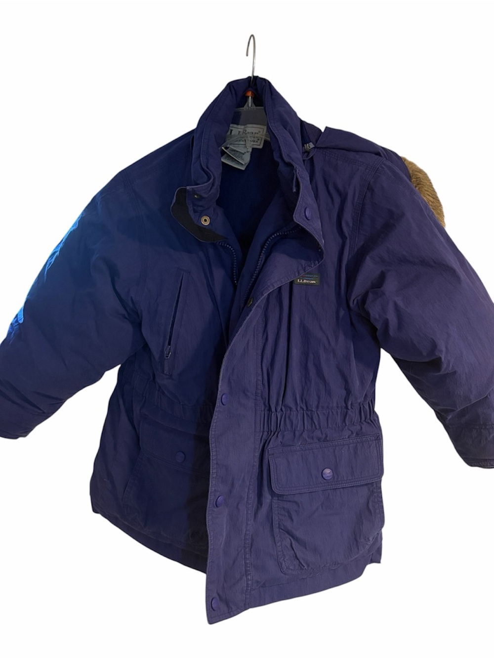L.L. Bean Kid’s Vintage Baxter State Parka Down Jacket Small 8 Blue Heather Coat